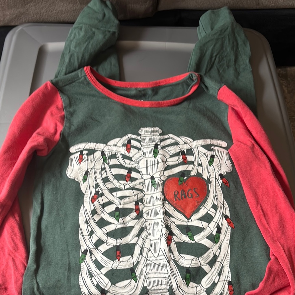 RAGS Christmas Skeleton Print